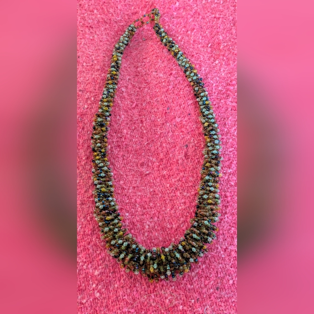 Handmade Vintage Glass Bead Necklace – 32” Statement Piece Stunning glass beads-